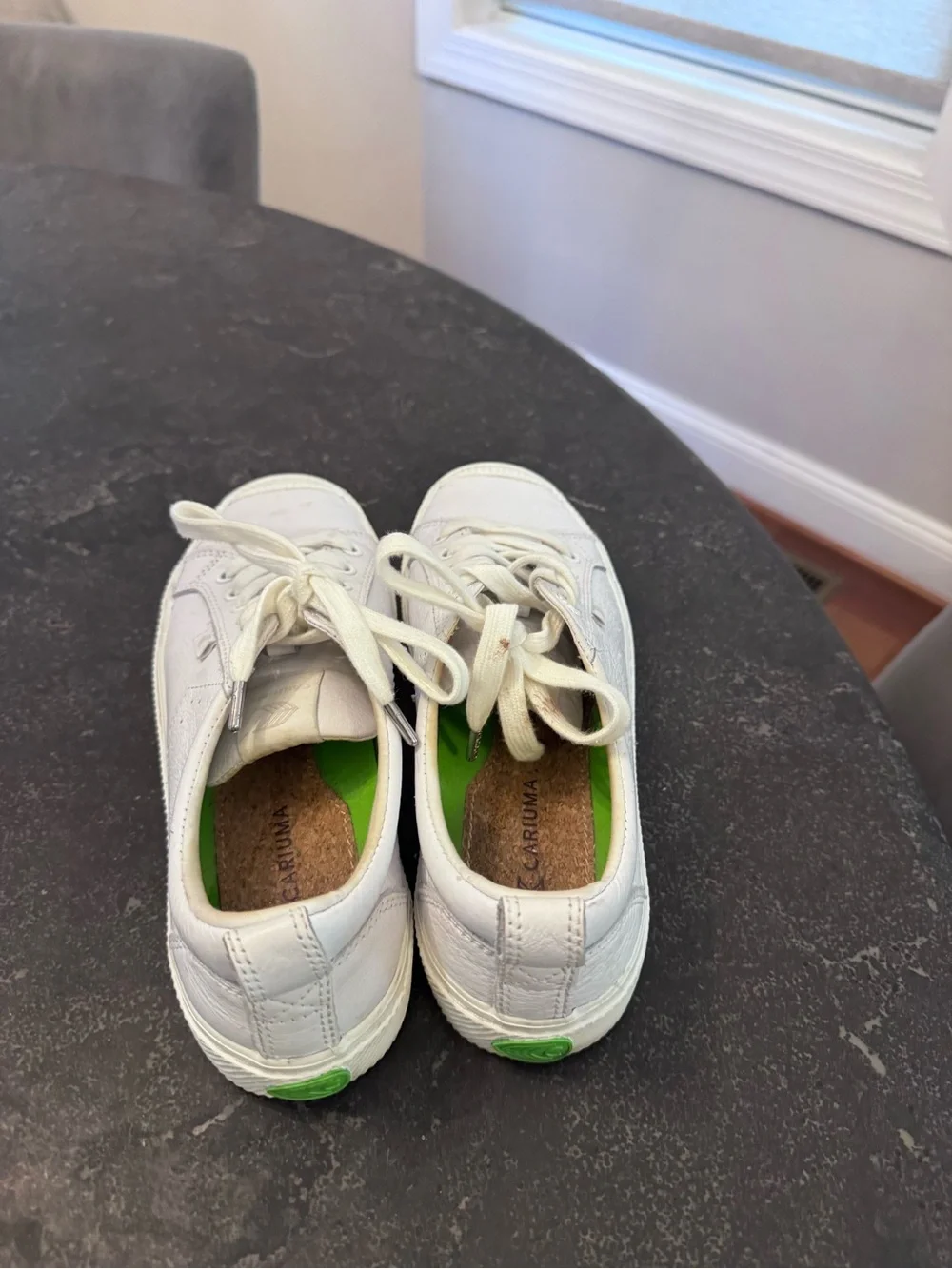 Women's White Low-Top Leather Sneaker